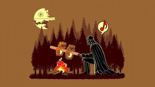 Darth Vader Grilling Ewoks高清壁纸