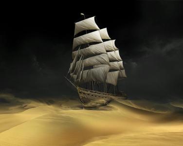 帆船沙漠壁纸