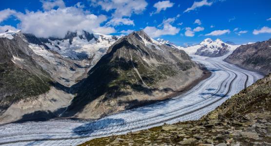 瑞士阿莱奇冰川自然风景