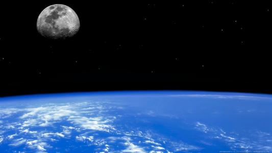 地球和月球从轨道高清壁纸