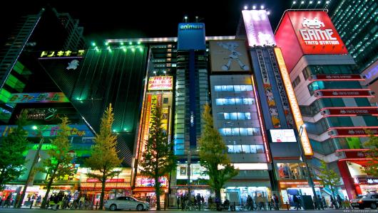 日本都市风景在晚上壁纸