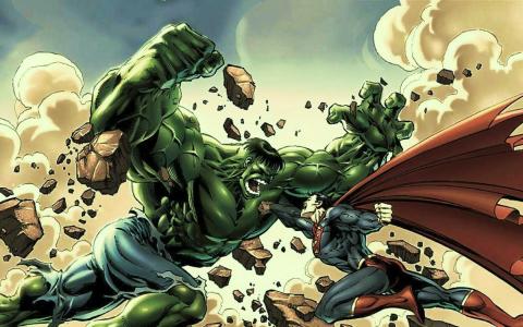 绿巨人vs超人壁纸