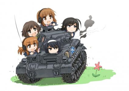 女孩和Panzer壁纸