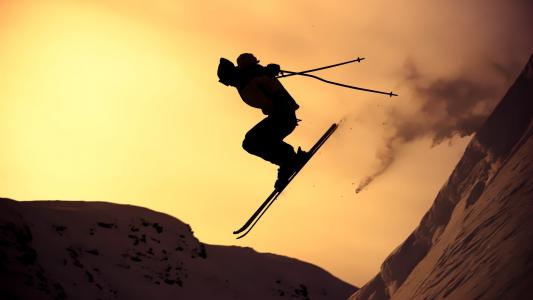 极限滑雪跳高清壁纸