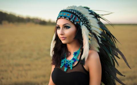 美国原住民女孩壁纸
