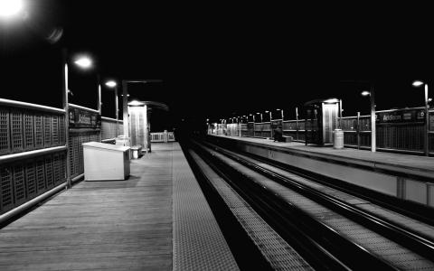 火车站在晚上壁纸