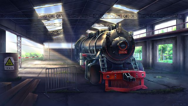 火车动漫场景图