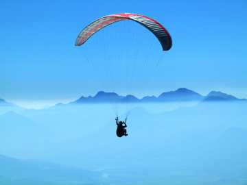 惊险刺激的滑翔伞运动高清图片