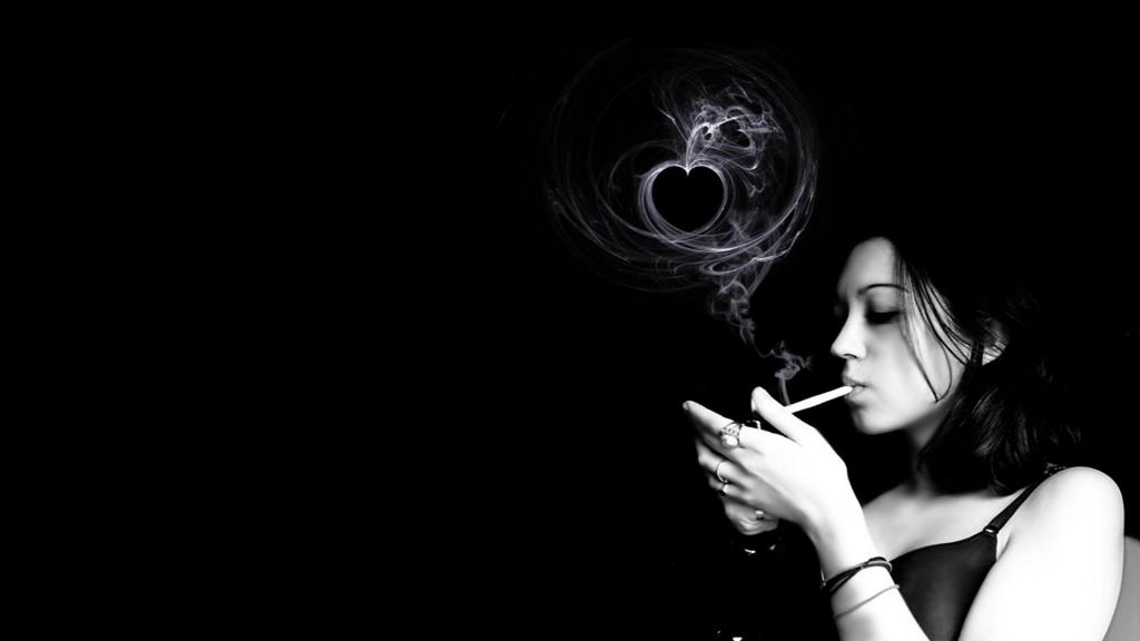 女生抽烟壁纸 高清图片